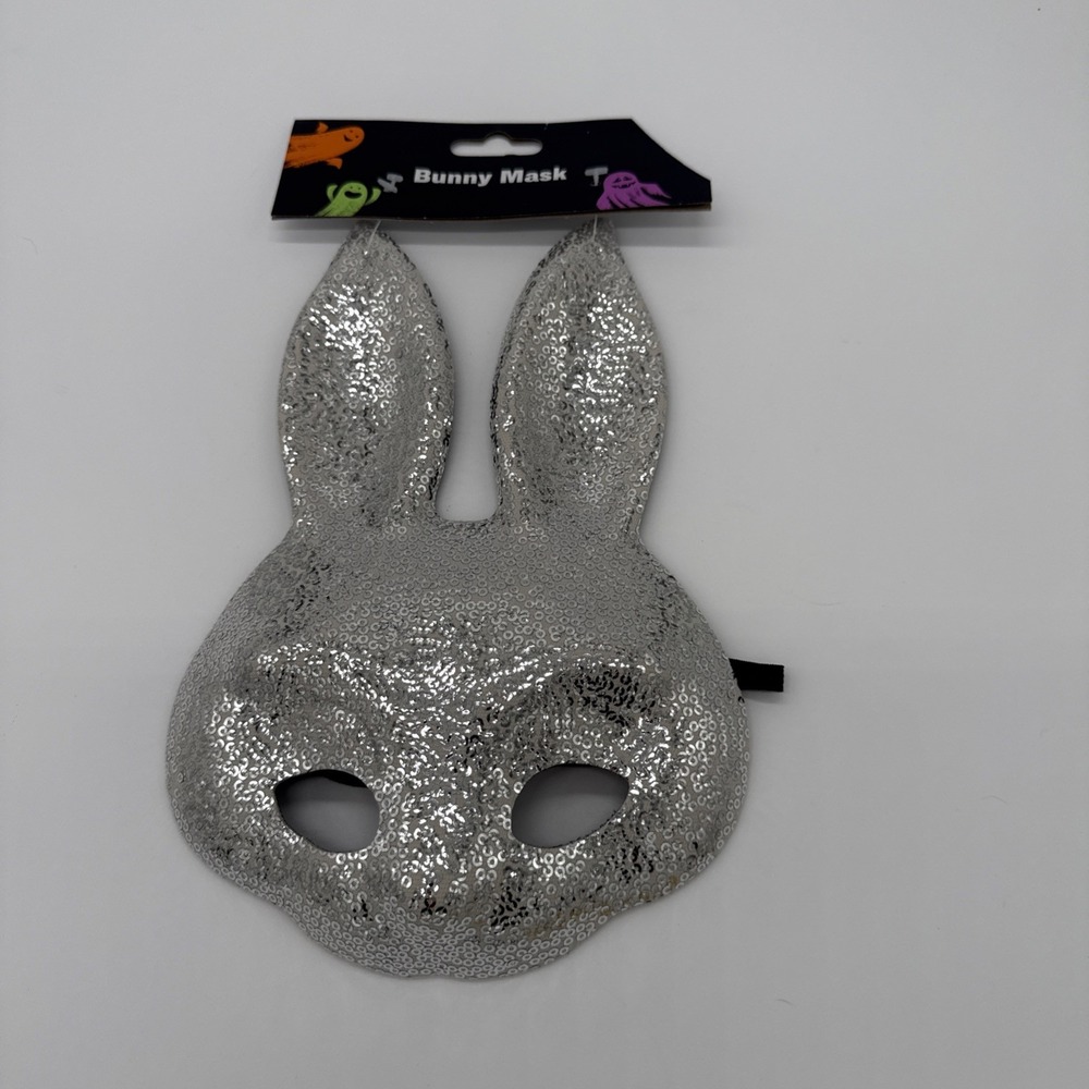 1Pc Bunny Mask Halloween Cosplay Party Half Face Silver Masquerade Mask New